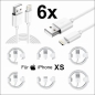 Preview: 6x iPhone XS Lightning auf USB Kabel 1m Ladekabel
